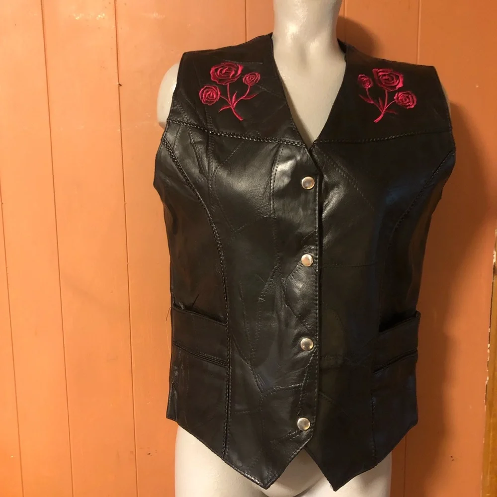 Live Ride Rock Buffalo Leather Moto Vest M - Picture 7 of 10